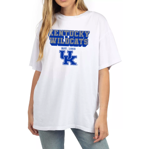chicka-d Women's Kentucky Wildcats White The Band T-Shirt, Small/Medium