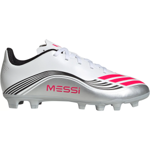 adidas Kids' F50 Club Messi FxG Soccer Cleats, Size 2.5, White/Red