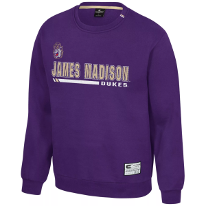 Colosseum Men's James Madison Dukes Purple Charlie Crew Pullover Sweatshirt, XL
