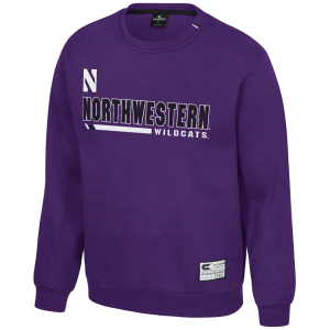 Colosseum Men's Northwestern Wildcats Purple Charlie Crew Pullover Sweatshirt, XL