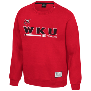 Colosseum Men's Western Kentucky Hilltoppers Red Charlie Crew Pullover Sweatshirt, Medium