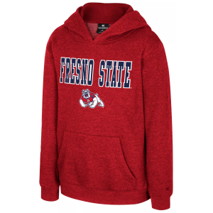 Colosseum Youth Fresno State Bulldogs Red Pullover Hoodie, Small