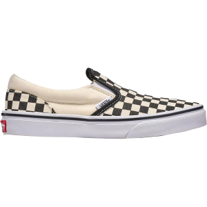 Vans Kids' Grade School Classic Slip-On Checkered Shoes, Size 3.5, Black/Cream