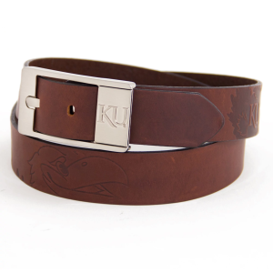 Eagles Wings Kansas Jayhawks Brandish Belt, Men's, Size 32, Silver
