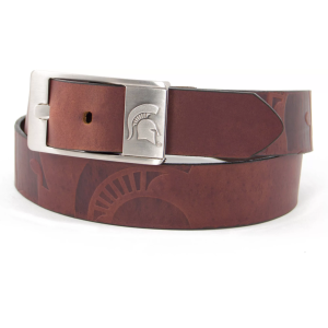 Eagles Wings Michigan State Spartans Brandish Belt, Men's, Size 32, Silver
