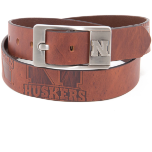 Eagles Wings Nebraska Cornhuskers Brandish Belt, Men's, Size 32, Silver
