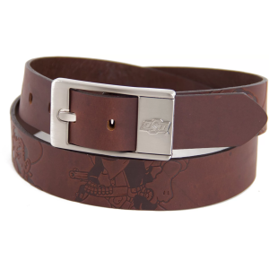 Eagles Wings Oklahoma State Cowboys Brandish Belt, Men's, Size 32, Silver