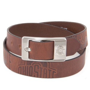 Eagles Wings Ohio State Buckeyes Brandish Belt, Men's, Size 34, Silver