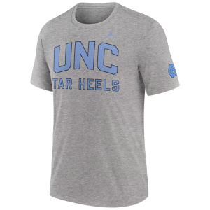 Jordan Men's North Carolina Tar Heels Grey Authentic Tri-Blend T-Shirt, Large, Gray