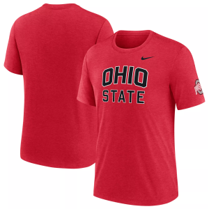 Nike Men's Ohio State Buckeyes Scarlet Authentic Tri-Blend T-Shirt, Small, Red