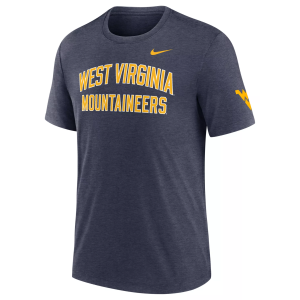 Nike Men's West Virginia Mountaineers Navy Authentic Tri-Blend T-Shirt, Small, Blue
