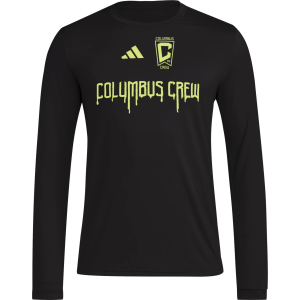 adidas Men's Columbus Crew SC 25 Black Away Authentic Long Sleeve T-Shirt, Small