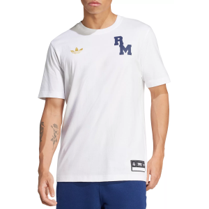 adidas Adult Real Madrid 2024 Vintage Originals White T-Shirt, Men's, Small