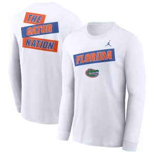 Jordan Adult Florida Gators 2Sided White Long Sleeve T-Shirt, Men's, XXL