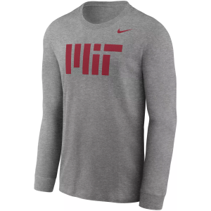 Nike Men's MIT Engineers Grey Dri-FIT Legend Long Sleeve T-Shirt, Large, Gray