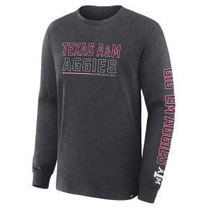 Fanatics NCAA Men's Texas A&M Aggies Charcoal Heather Legacy Cotton Long Sleeve T-Shirt, XXL, Gray - $15.73 at DICK'S Sporting Goods