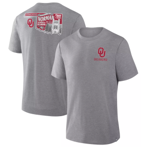 NCAA Men's Oklahoma Sooners Athletic Gray Heather Triblend State T-Shirt, Small