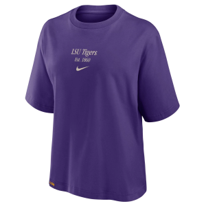 Nike Women's LSU Tigers Court Purple Tag Box T-Shirt, XS