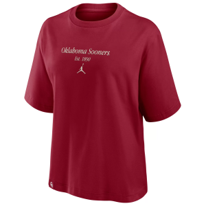 Jordan Jordan Women's Oklahoma Sooners Team Crimson Tag Boxy T-Shirt, Medium, Red - $45.00 at DICK'S Sporting Goods