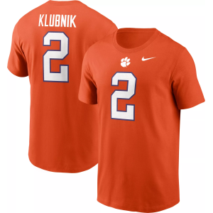 Nike Adult Clemson Tigers Cade Klubnik #2 Orange T-Shirt, Men's, Small