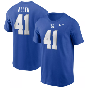 Nike Men's Kentucky Wildcats Josh Hines-Allen #41 Royal T-Shirt, Small, Blue