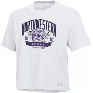 Under Armour Women's Northwestern Wildcats White Icon Short Sleeve T-Shirt, Small