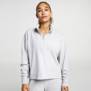 DSG Women's Lush Plush 1/2 Zip Pullover, XS, Light Heather Grey