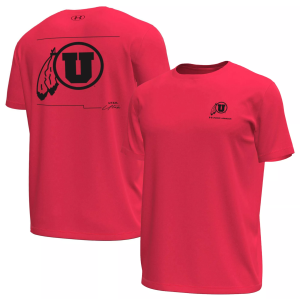 Under Armour Men's Utah Utes Red Tech Stretch Short Sleeve T-Shirt, Small