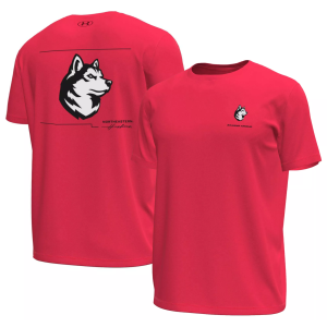 Under Armour Men's Northeastern Huskies Red Tech Stretch Short Sleeve T-Shirt, XL
