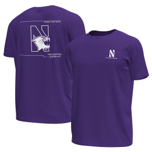 Under Armour Men's Northwestern Wildcats Purple Tech Stretch Short Sleeve T-Shirt, Small