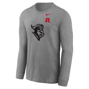 Nike Men's Rutgers Scarlet Knights Anthracite Legend Tonal Mascot Long Sleeve Shirt, XL, Gray