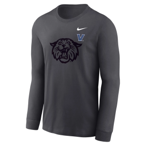 Nike Men's Villanova Wildcats Anthracite Legend Tonal Mascot Long Sleeve Shirt, Medium, Gray