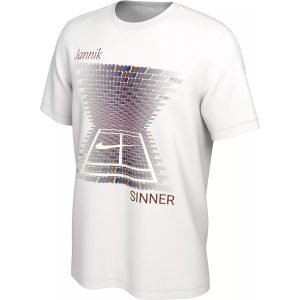 Nike Men's NikeCourt Jannik Sinner Tennis T-Shirt, Medium, White
