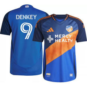 adidas Adult FC Cincinnati Kevin Denkey #9 2025 Primary Authentic Jersey, Men's, Small, Blue
