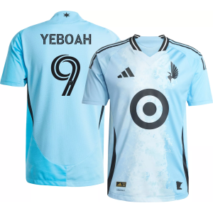 adidas Adult Minnesota United FC Kelvin Yeboah #9 2025 Secondary Authentic Jersey, Men's, Medium, Blue