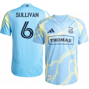 adidas Adult Philadelphia Union Cavan Sullivan #6 2025 Secondary Authentic Jersey, Men's, Medium, Blue