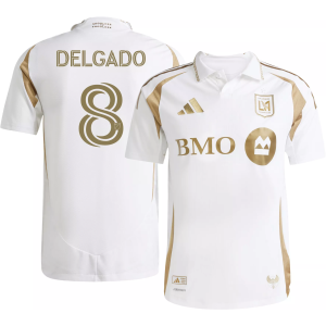 adidas Adult 2025 Los Angeles FC Mark Delgado #8 White Away Authentic Jersey, Men's, Small