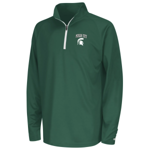 Colosseum Youth Michigan State Spartans Green 1/4 Zip Pullover, Medium