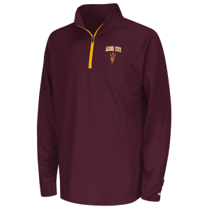 Colosseum Youth Arizona State Sun Devils Maroon 1/4 Zip Pullover, Medium, Red