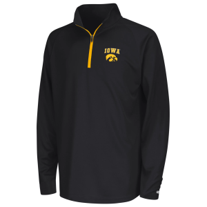 Colosseum Youth Iowa Hawkeyes Black 1/4 Zip Pullover, Medium