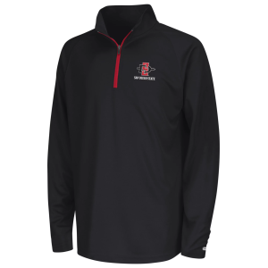 Colosseum Youth San Diego State Aztecs Black 1/4 Zip Pullover, Medium