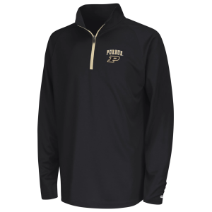 Colosseum Youth Purdue Boilermakers Black 1/4 Zip Pullover, Medium