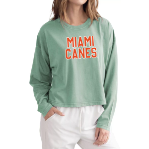 Chicka-D chicka-d Women's Miami Hurricanes Mint Long Sleeve T-Shirt, Large, Green - $44.99 at DICK'S Sporting Goods