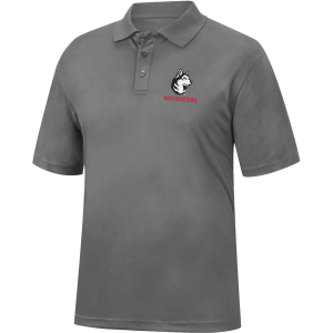 Colosseum Men's Northeastern Huskies Charcoal Promo Polo, Small, Gray