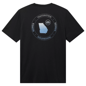 TravisMathew Men's Paddle and Play GA State Graphic Golf T-Shirt, Small, Black