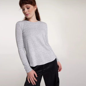 CALIA Women's Everyday Long Sleeve Tee, Medium, Light Cloud Heather Gray