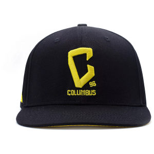 Live Breathe Futbol Adult Columbus Crew Black Oversized Snapback Adjustable Hat, Men's