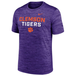 Nike Men's Clemson Tigers New Orchid Velocity Stack T-Shirt, Large, Purple