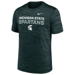 Nike Men's Michigan State Spartans Pro Green Velocity Stack T-Shirt, Small