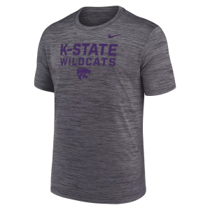 Nike Men's Kansas State Wildcats Grey Velocity Legend Short Sleeve T-Shirt, Small, Gray